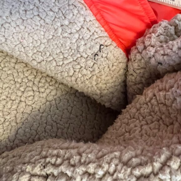 Aerie Flare Orange Oversized Quilted Sherpa Lined Shirt Jacket Shacket Size‎ M - Picture 7 of 10